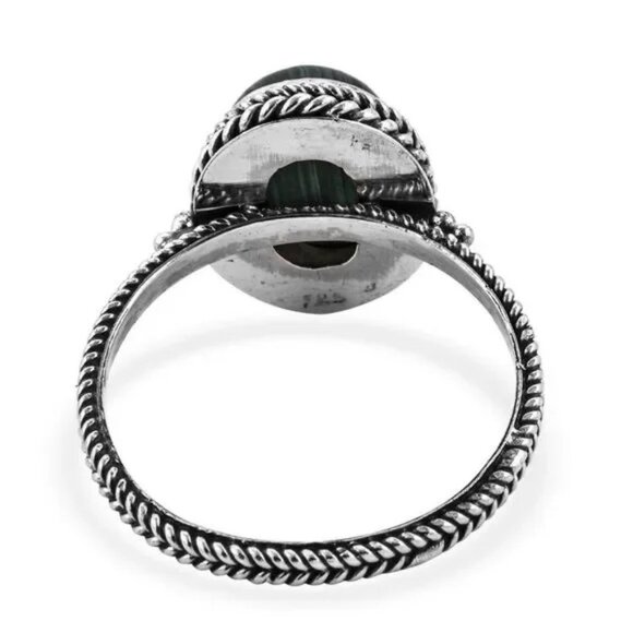 African Malachite Ring in Sterling Silver 925 - Picture 4 of 8